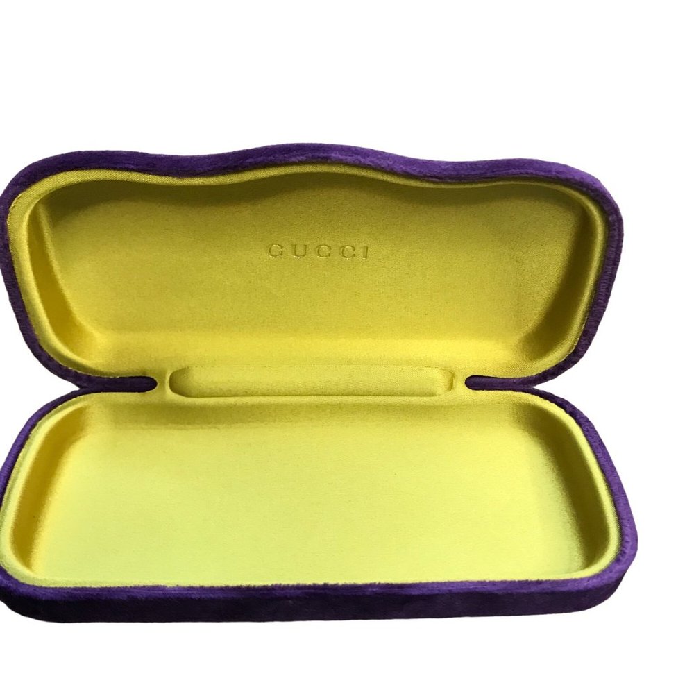 Gucci‎ Designer Hard Velvet Clamshell Eyeglass, Sunglass Case in Purple
